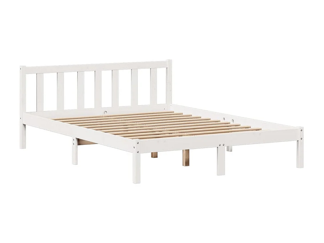Cama com estante sem colchão 140x200 cm pinho maciço branco