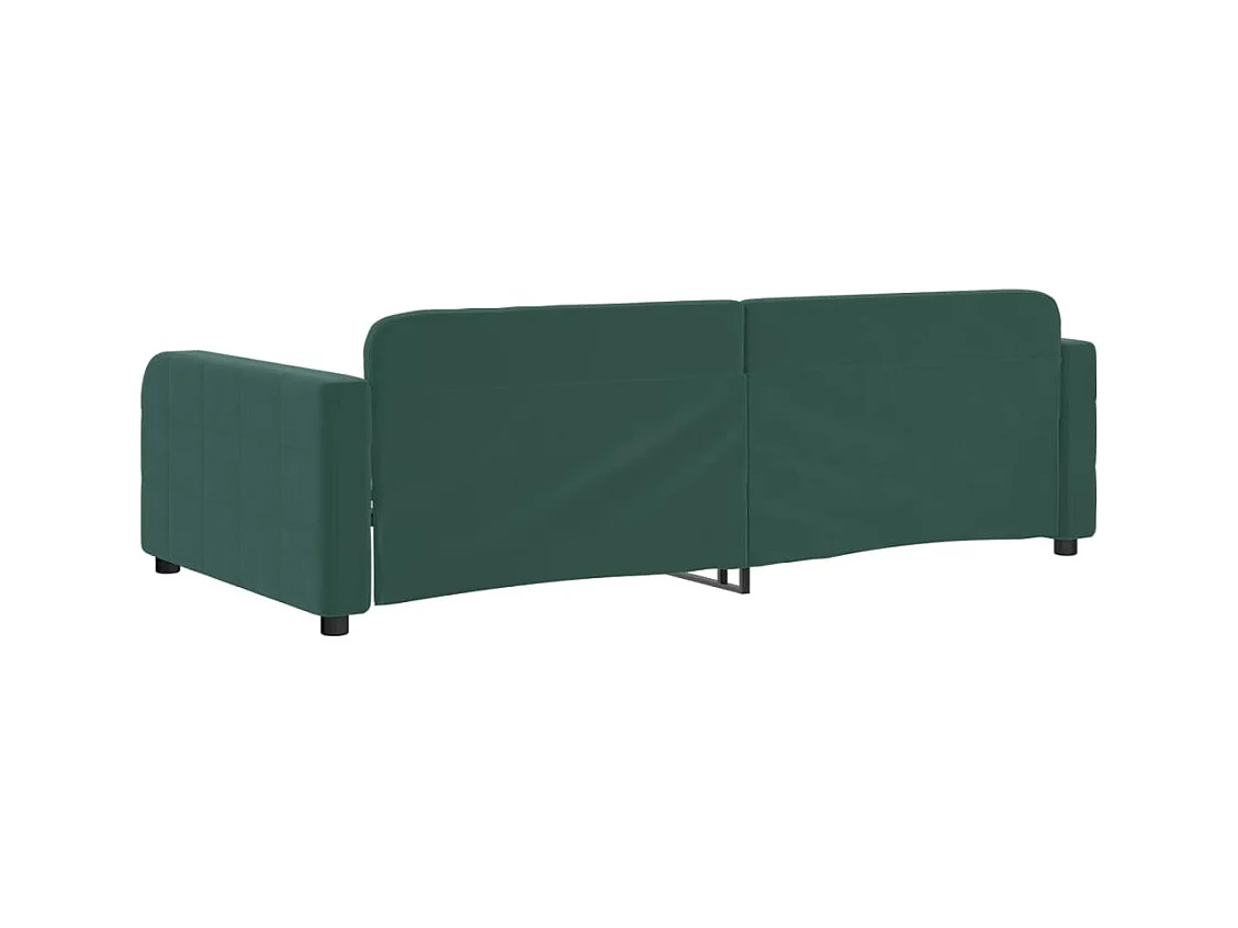 Sofá cama terciopelo verde oscuro 100x200 cm