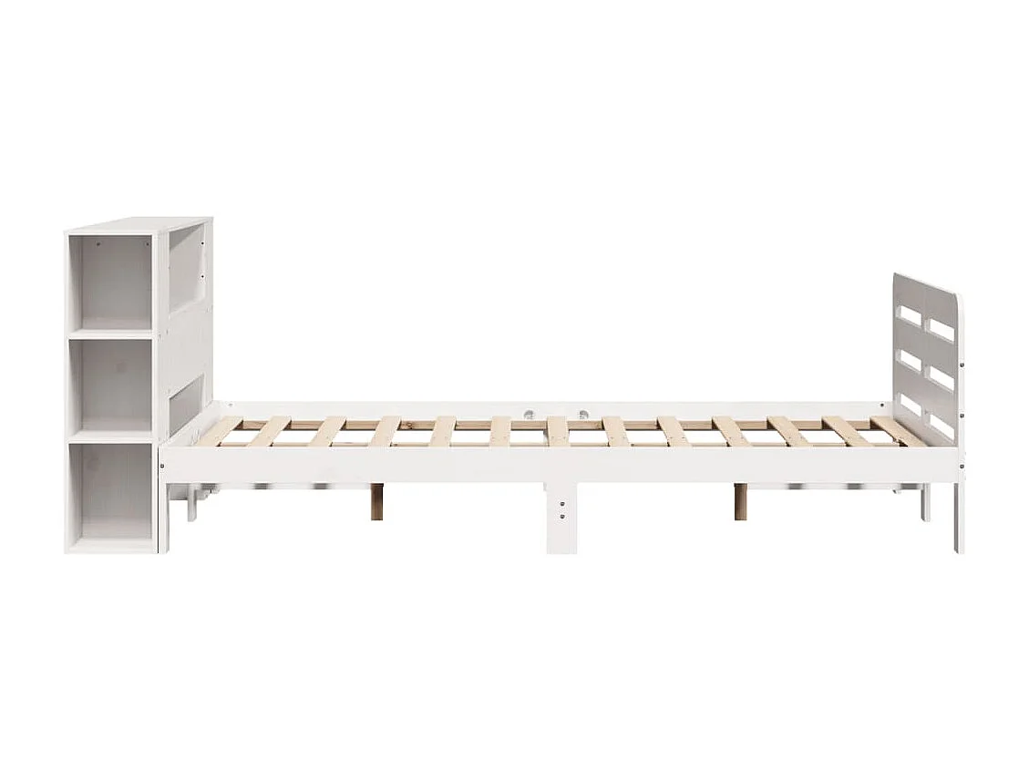 Estructura de cama sin colchón madera de pino blanca 140x190 cm