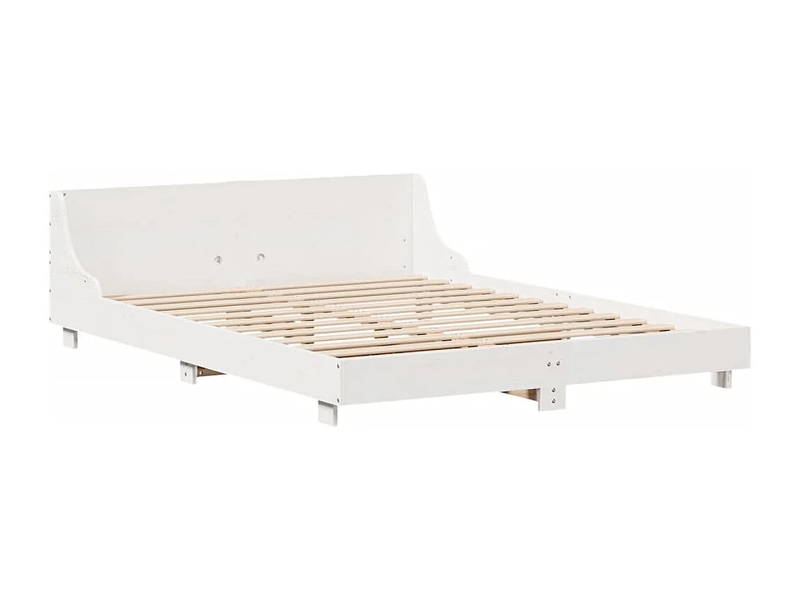 Cama sem colchão 135x190 cm madeira de pinho maciça branco