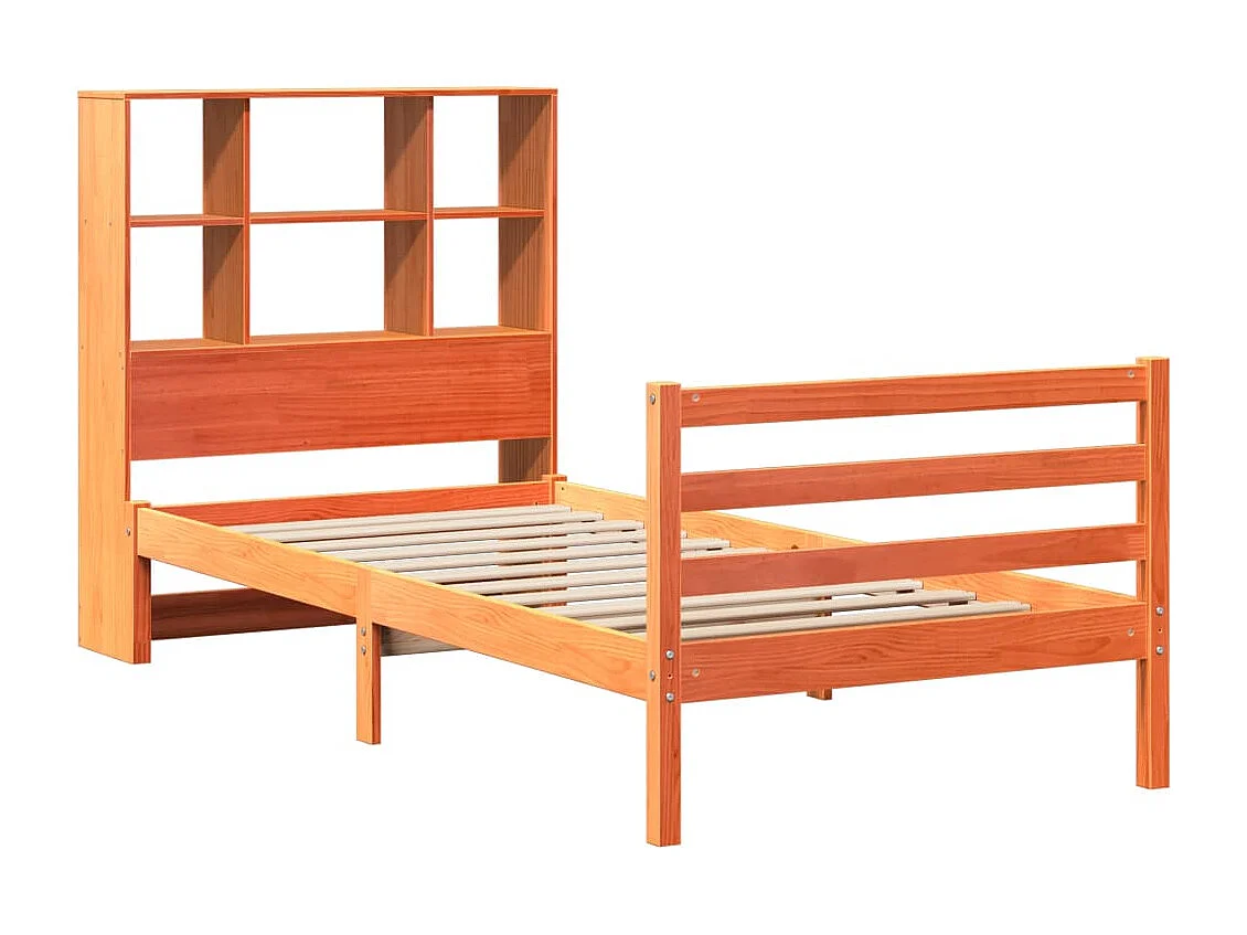 Cama com estante sem colchão 75x190 cm madeira maciça