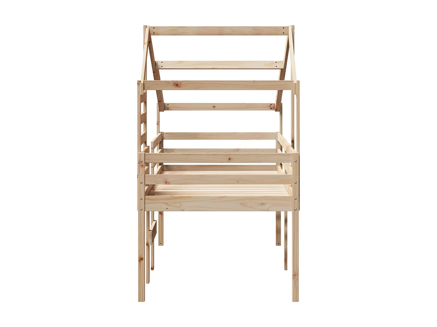 Lit haut avec toit 80x200 cm bois de pin massif