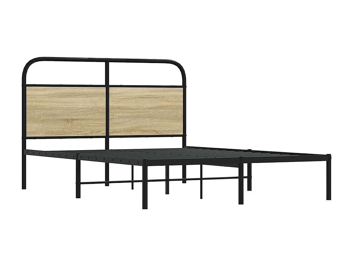 Estructura de cama sin colchón 120x190 cm madera roble Sonoma