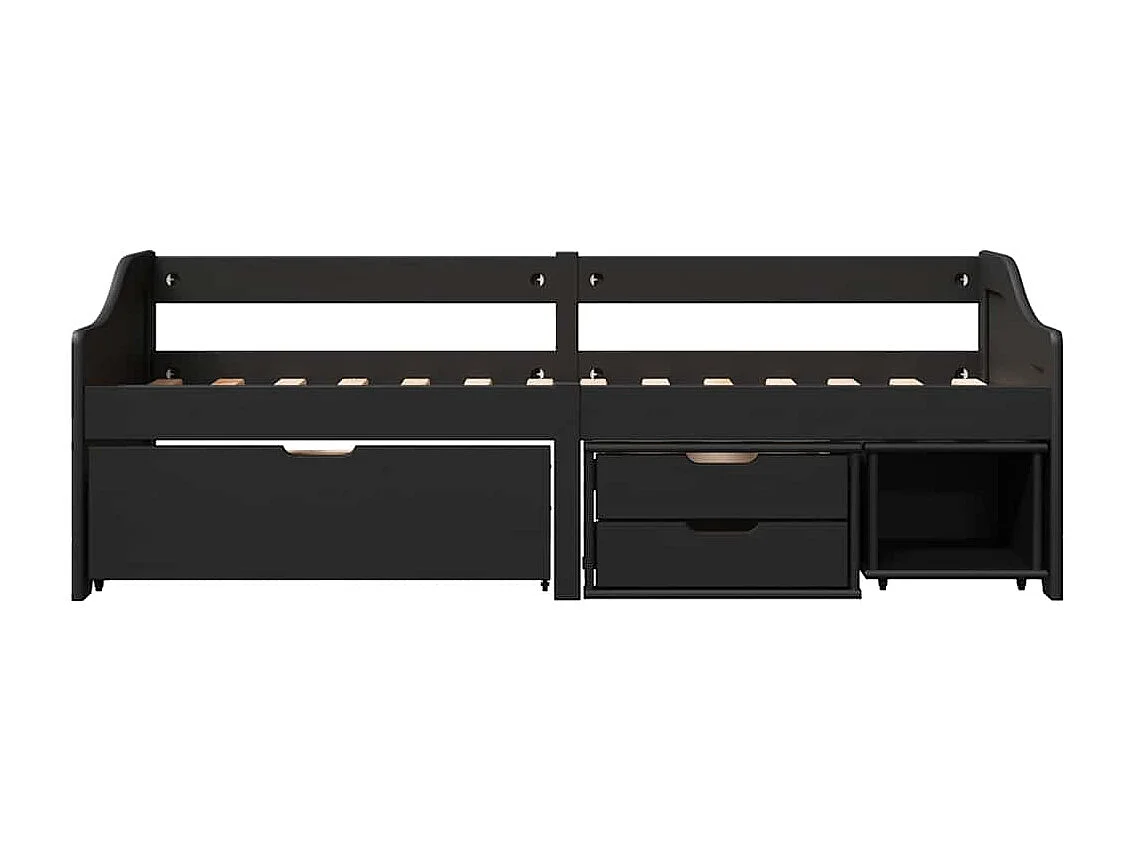 Lit de jour avec 3 tiroirs sans matelas IRUN noir 90x200 cm
