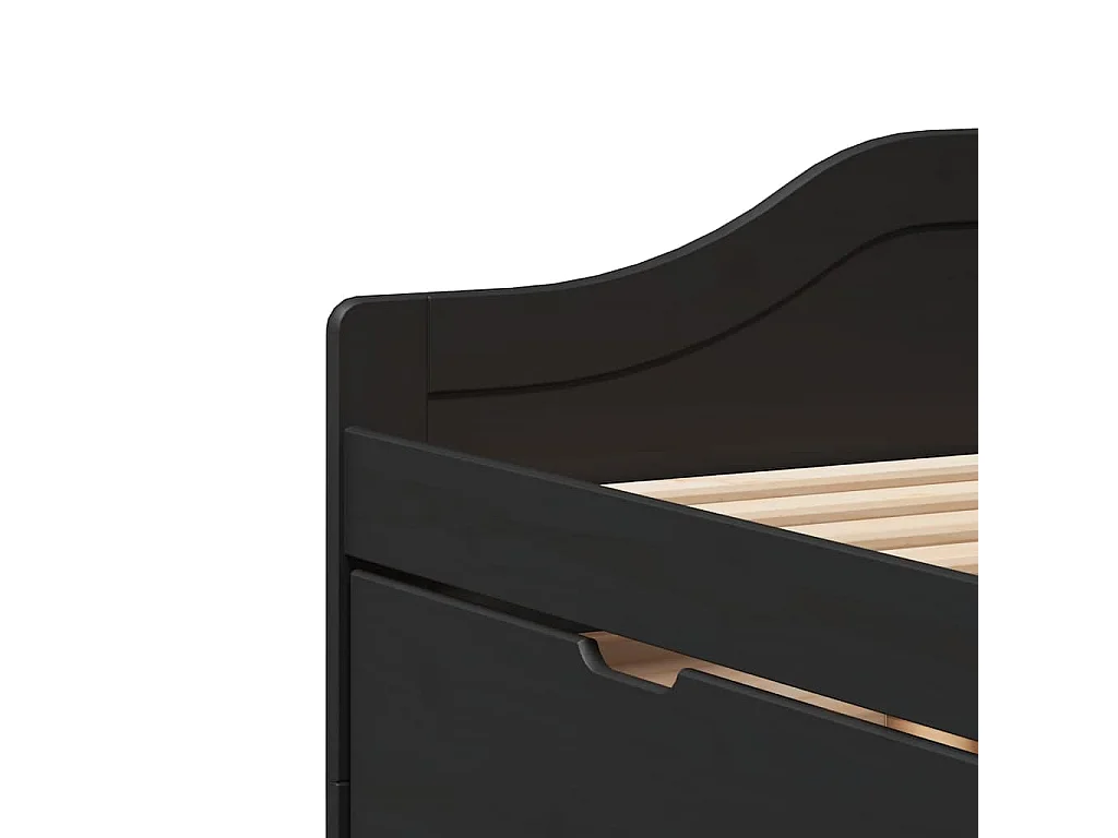 Sofá-cama com 3 gavetas sem colchão 90x200 cm IRUN preto