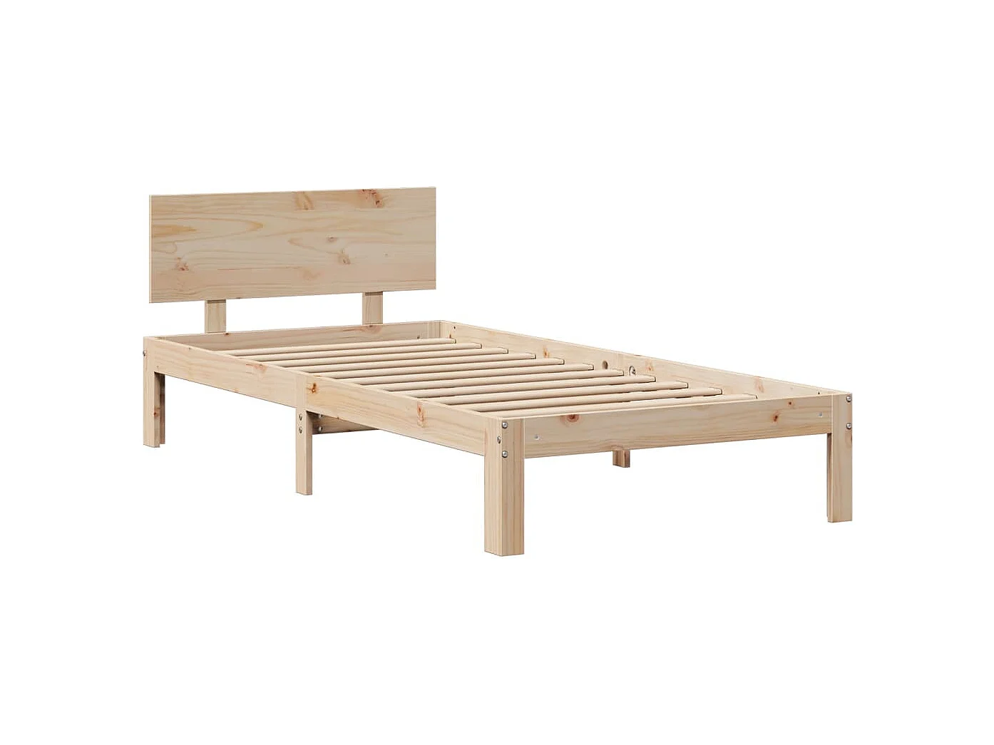 Cama con estantería sin colchón madera maciza de pino 75x190 cm
