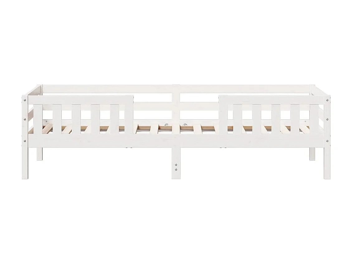 Cadre de lit Blanc 75x190 cm Bois de pin massif