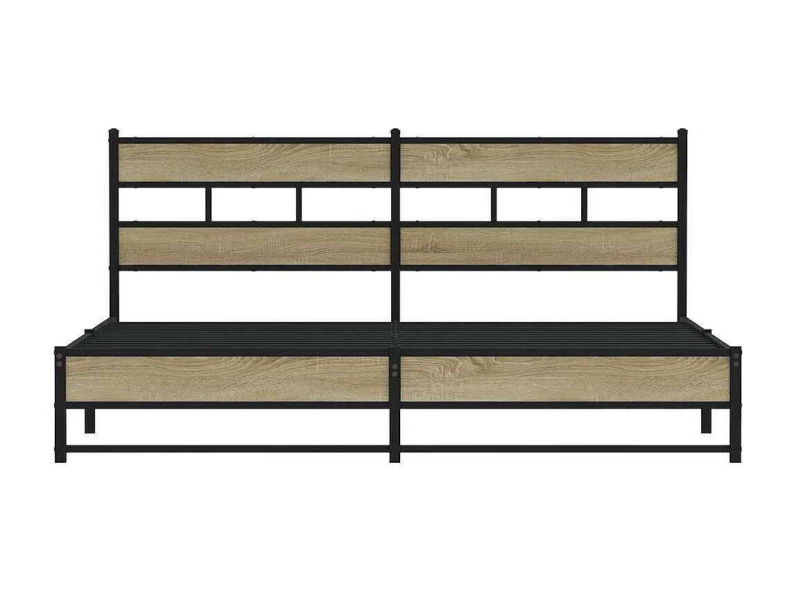 Estructura de cama sin colchón metal roble Sonoma 183x213 cm