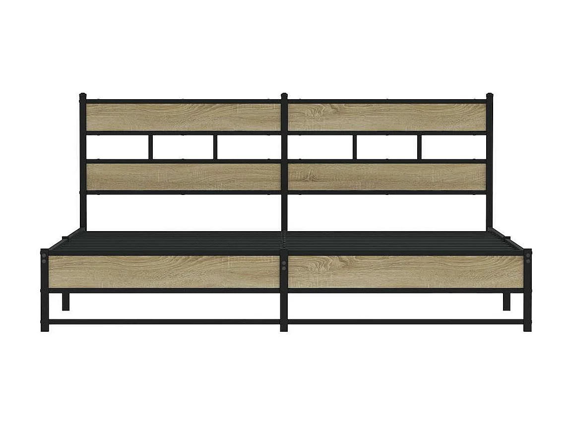 Estructura de cama sin colchón metal roble Sonoma 183x213 cm