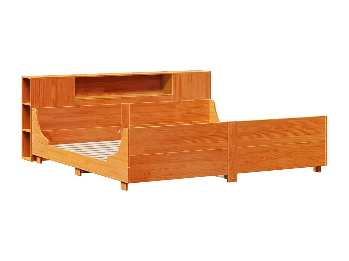 Cama sem colchão 180x200 cm pinho maciço castanho-mel