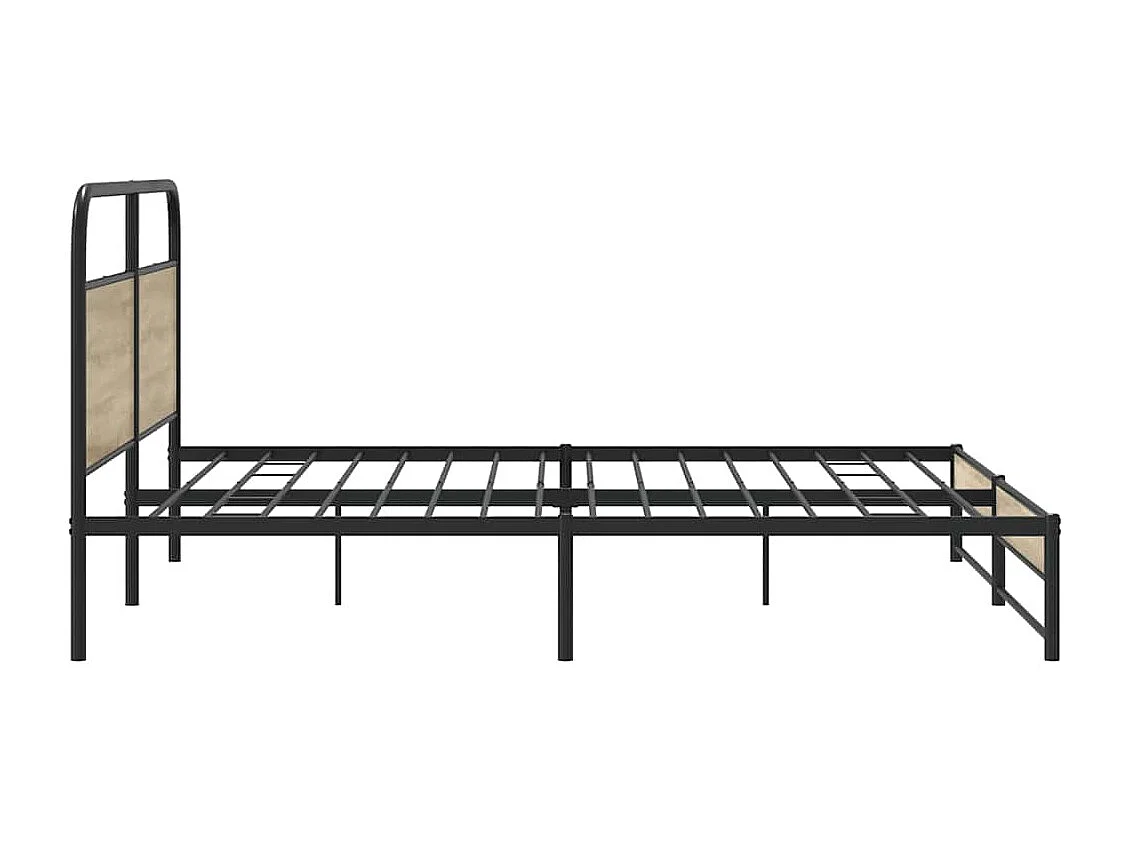 Estructura de cama sin colchón metal roble ahumado 180x200 cm