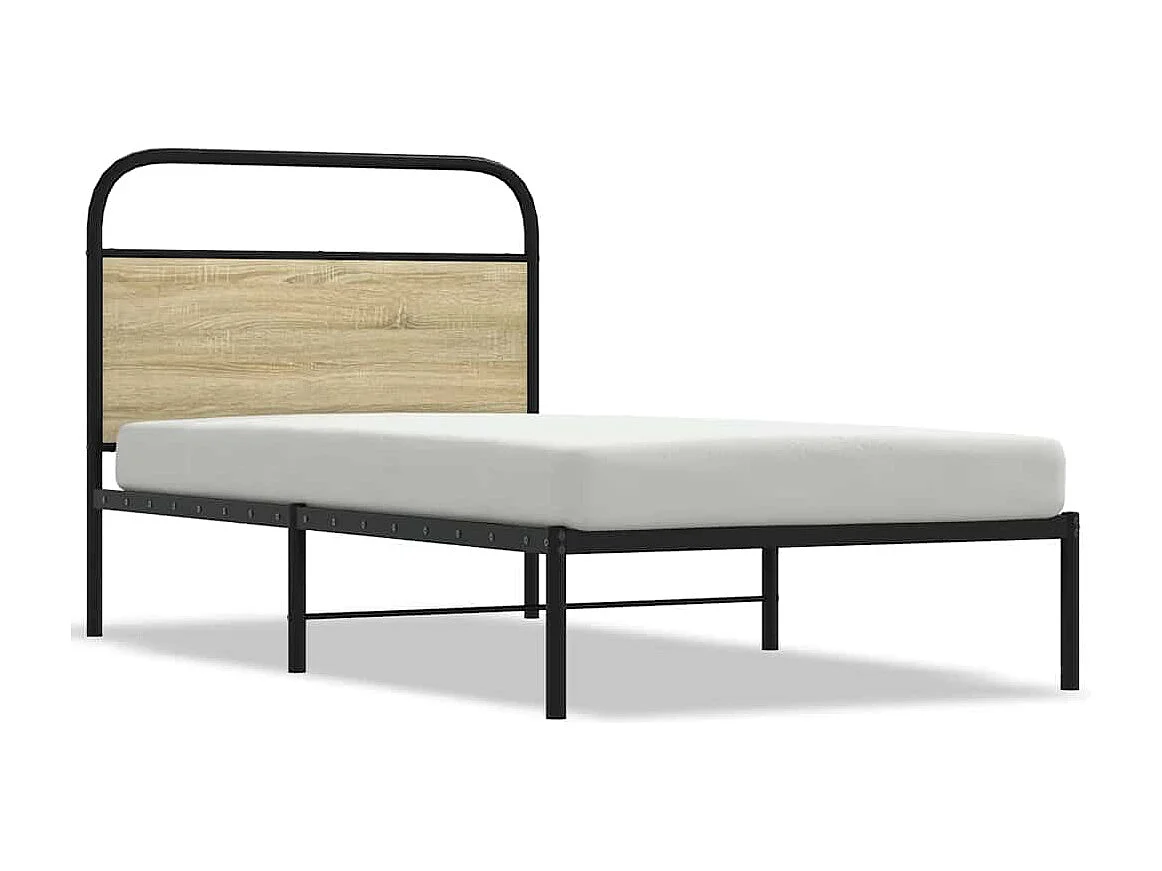 Estructura de cama sin colchón 100x200 cm madera roble Sonoma