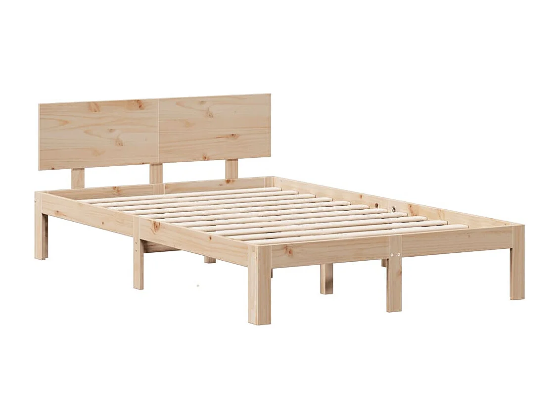 Cama con estantería sin colchón madera maciza de pino 135x190cm
