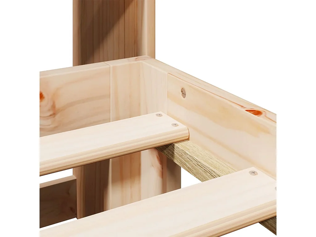 Cama con estantería sin colchón madera maciza de pino 135x190cm