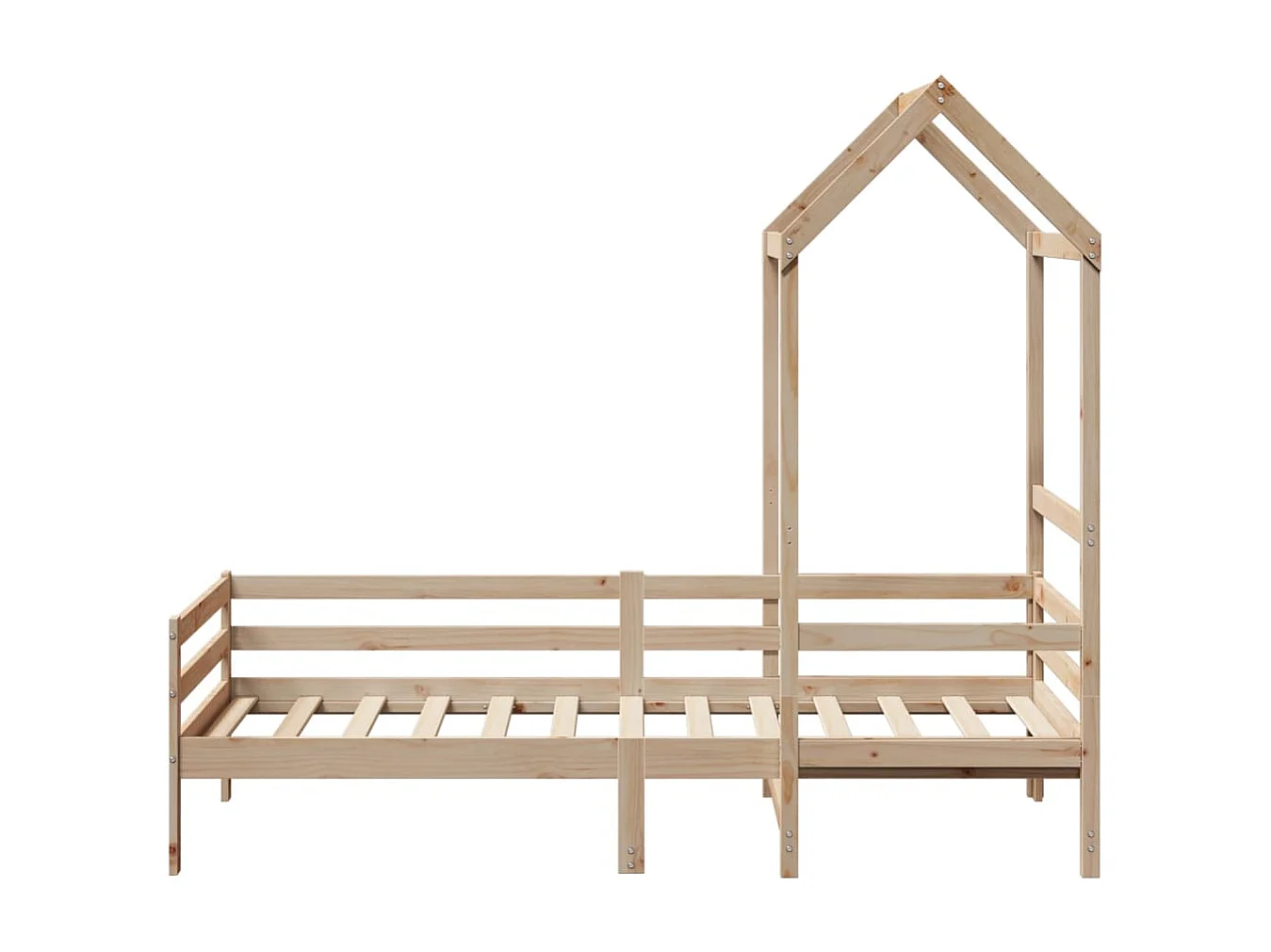 Sofá cama con techo madera maciza de pino 90x200 cm