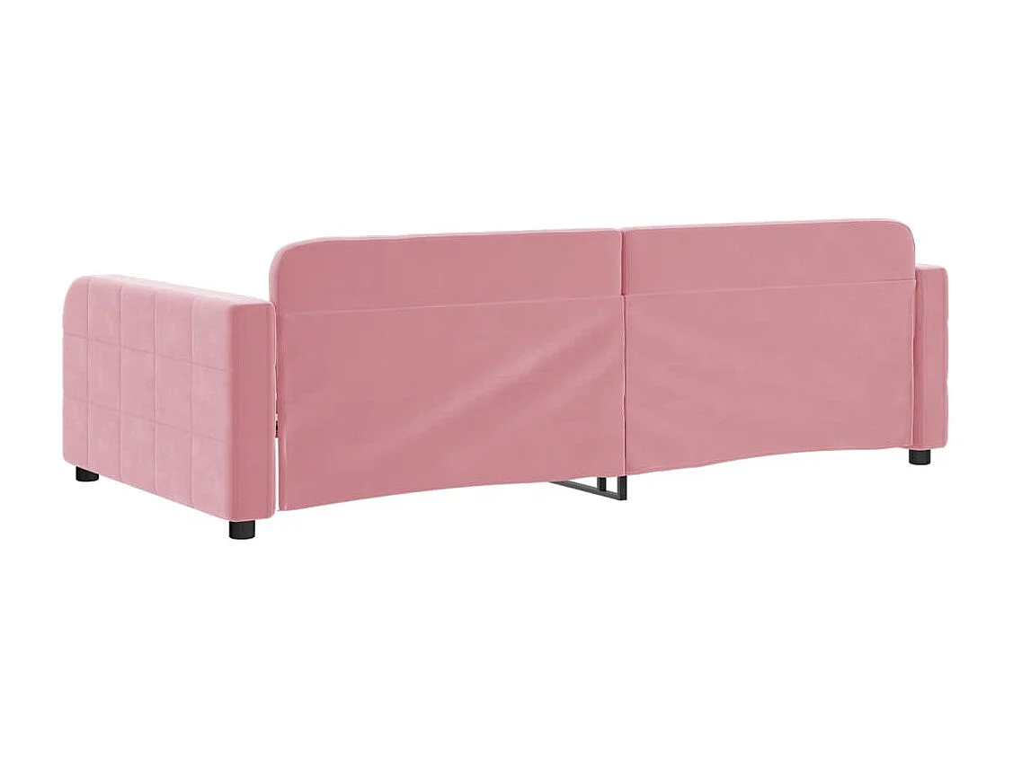 Sofá cama terciopelo rosa 90x200 cm