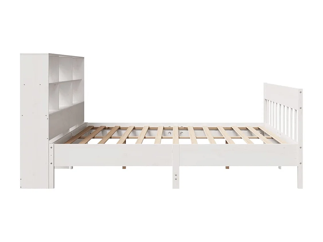 Cadre de lit sans matelas blanc 180x200 cm bois massif de pin