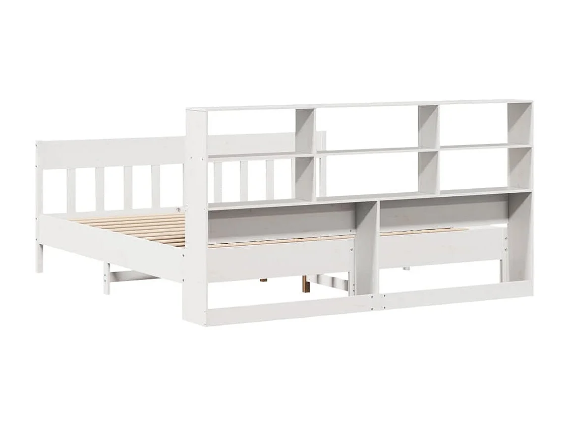 Cadre de lit sans matelas blanc 180x200 cm bois massif de pin