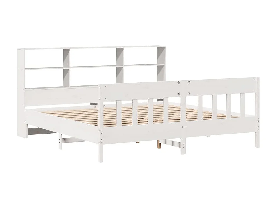 Cama sin colchón madera maciza de pino blanca 180x200 cm