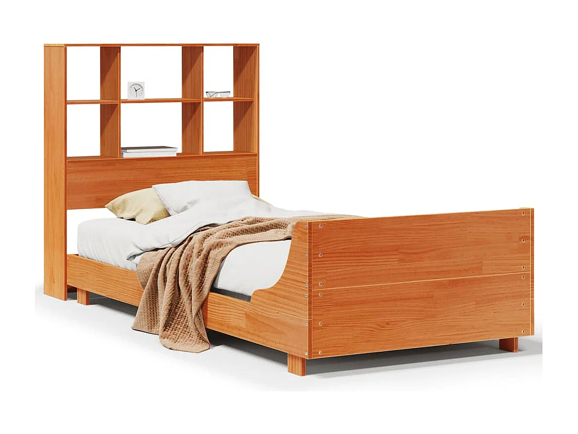 Estructura de cama sin colchón madera maciza marrón 90x190 cm