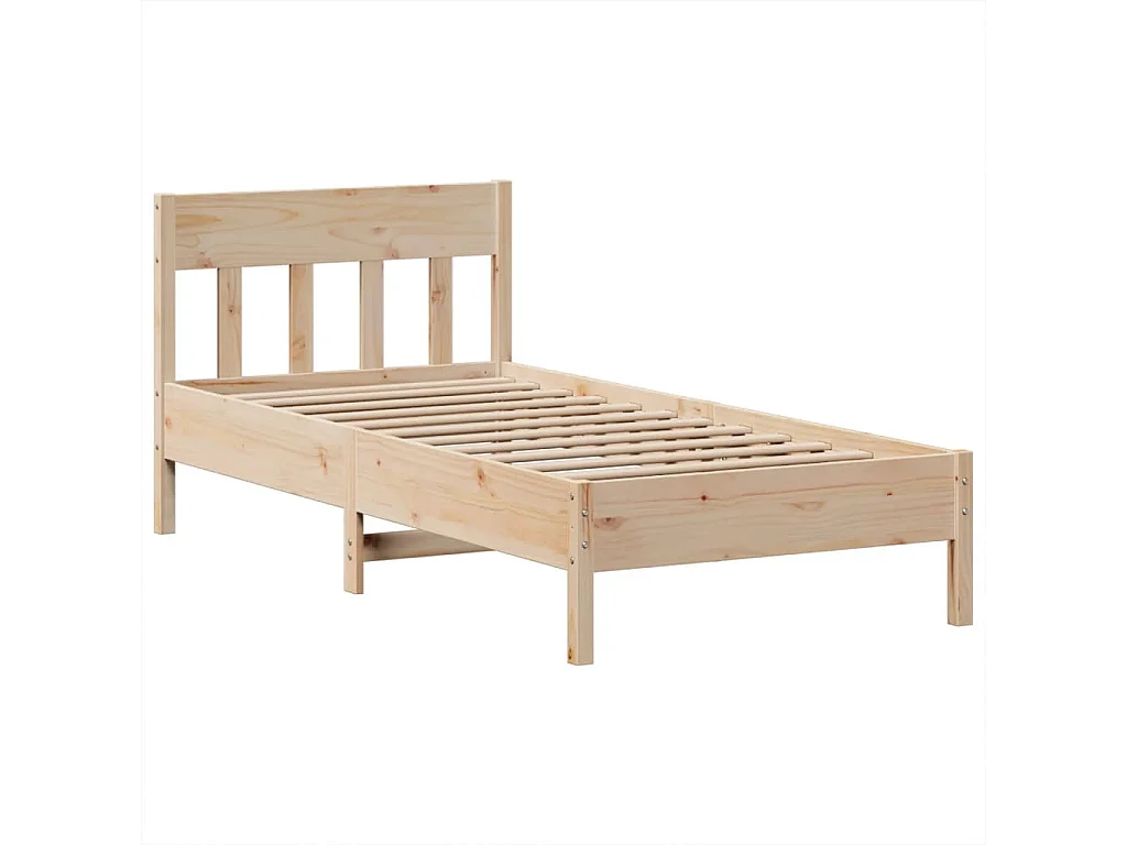 Estructura de cama sin colchón madera maciza de pino 90x190 cm