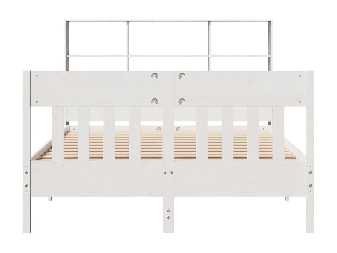 Estructura de cama sin colchón madera maciza blanca 120x190 cm
