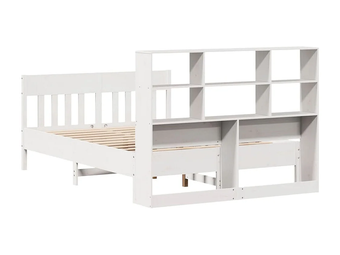 Estructura de cama sin colchón madera maciza blanca 120x190 cm