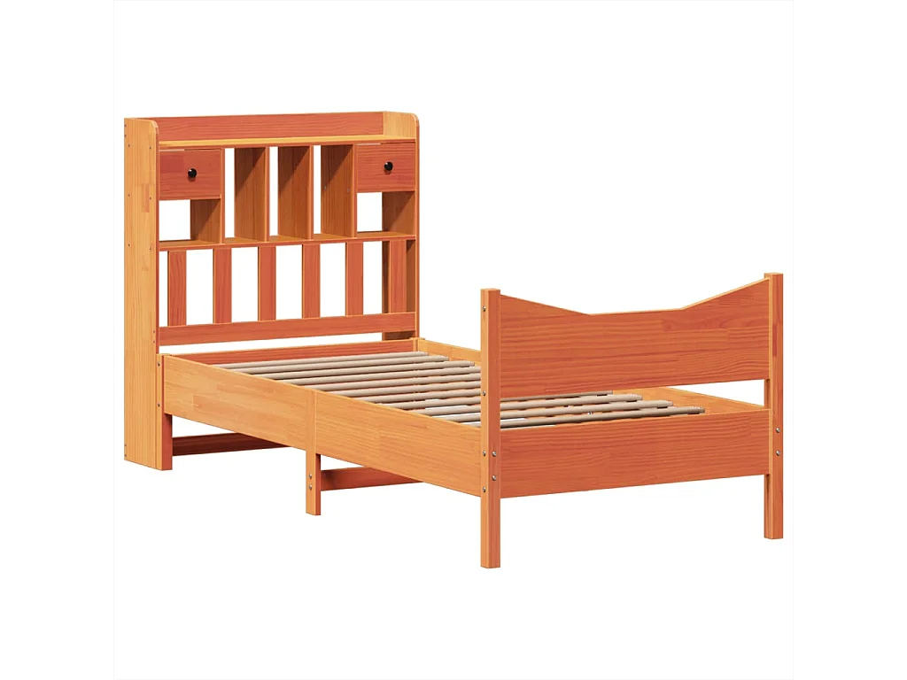 Cadre de lit sans matelas cire marron 90x190 cm bois pin massif