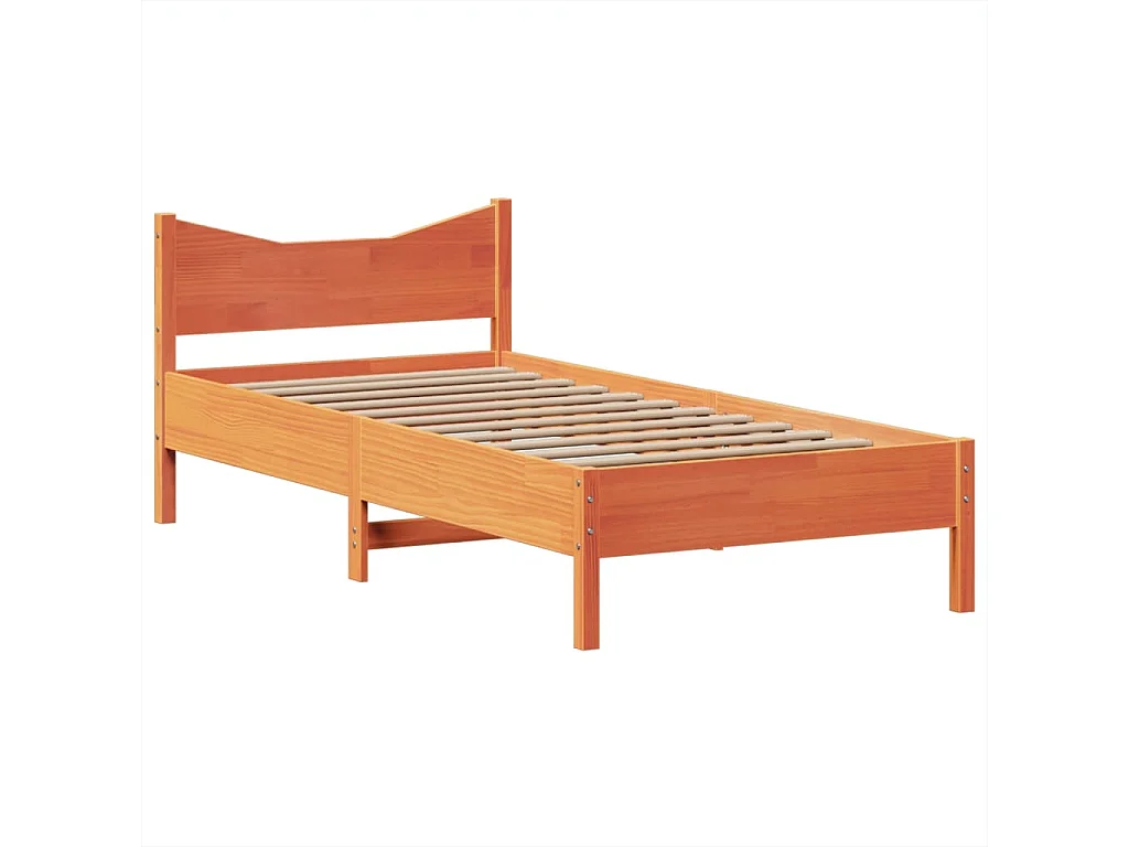 Cadre de lit sans matelas cire marron 90x190 cm bois pin massif