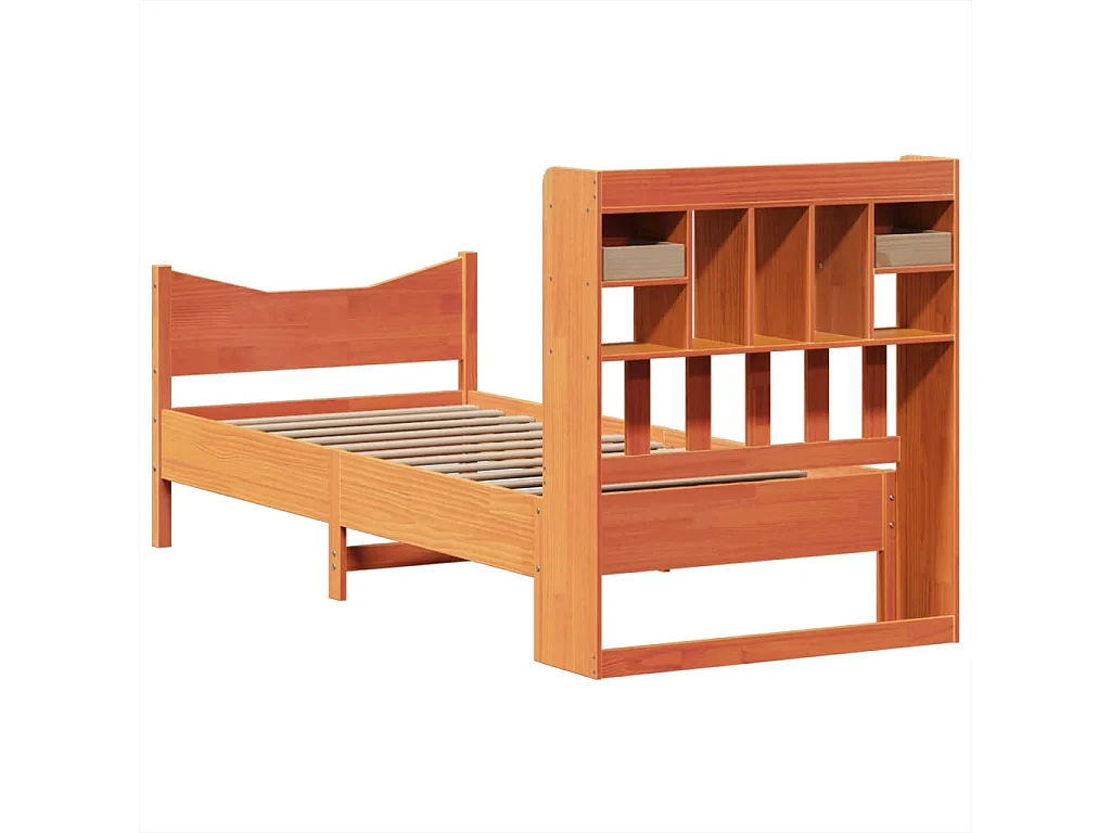 Cadre de lit sans matelas cire marron 90x190 cm bois pin massif