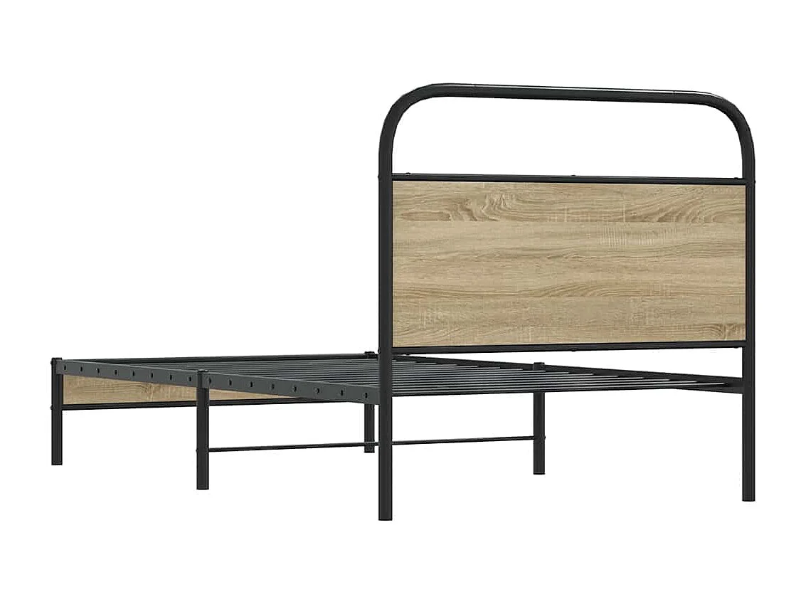 Estructura cama sin colchón 107x203 cm madera roble ahumado