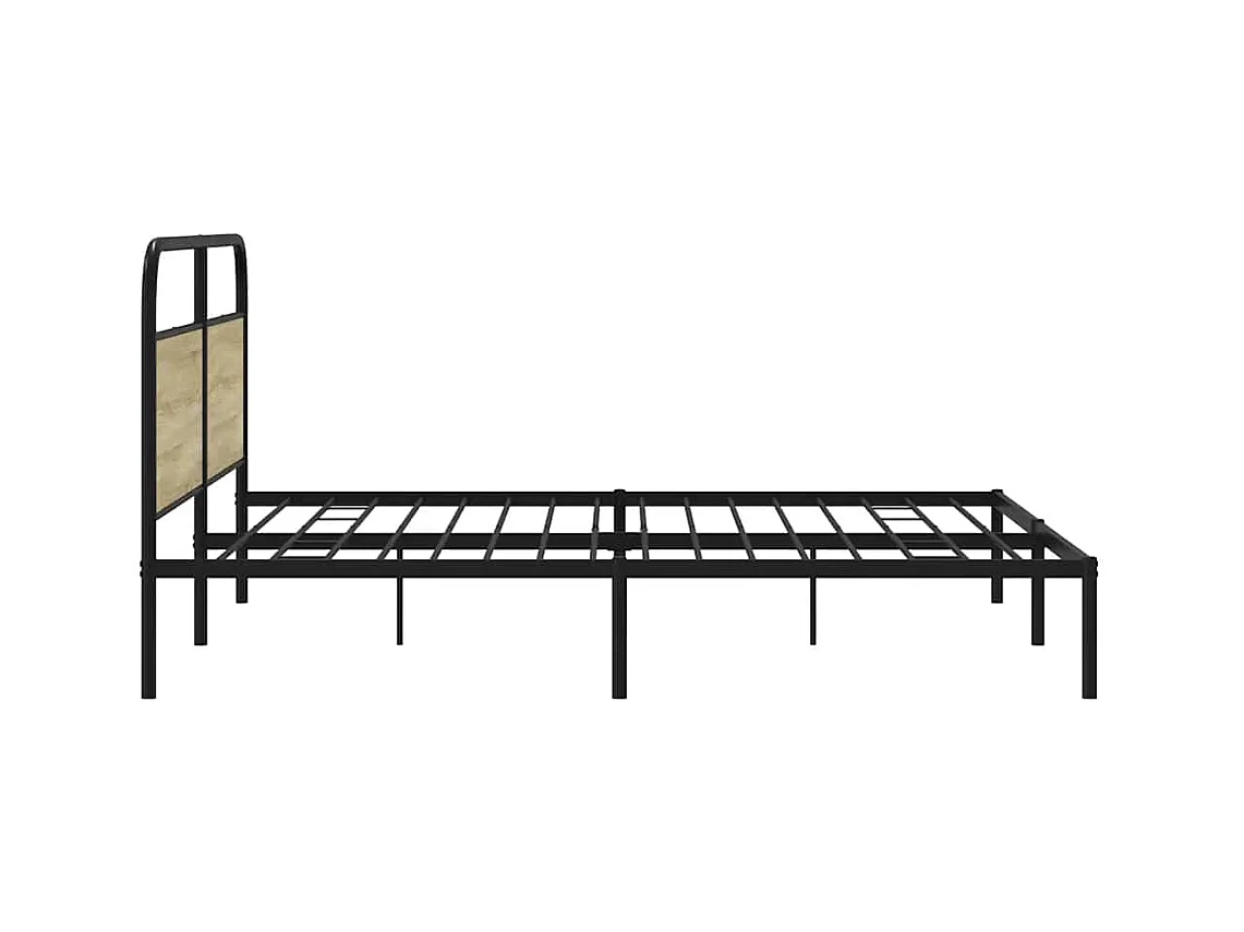 Estructura de cama sin colchón metal roble Sonoma 193x203 cm