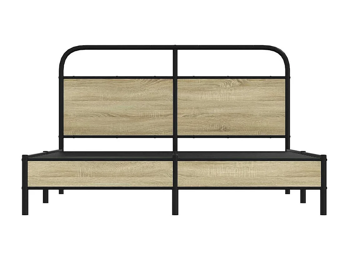 Estructura de cama sin colchón 160x200 cm madera roble Sonoma