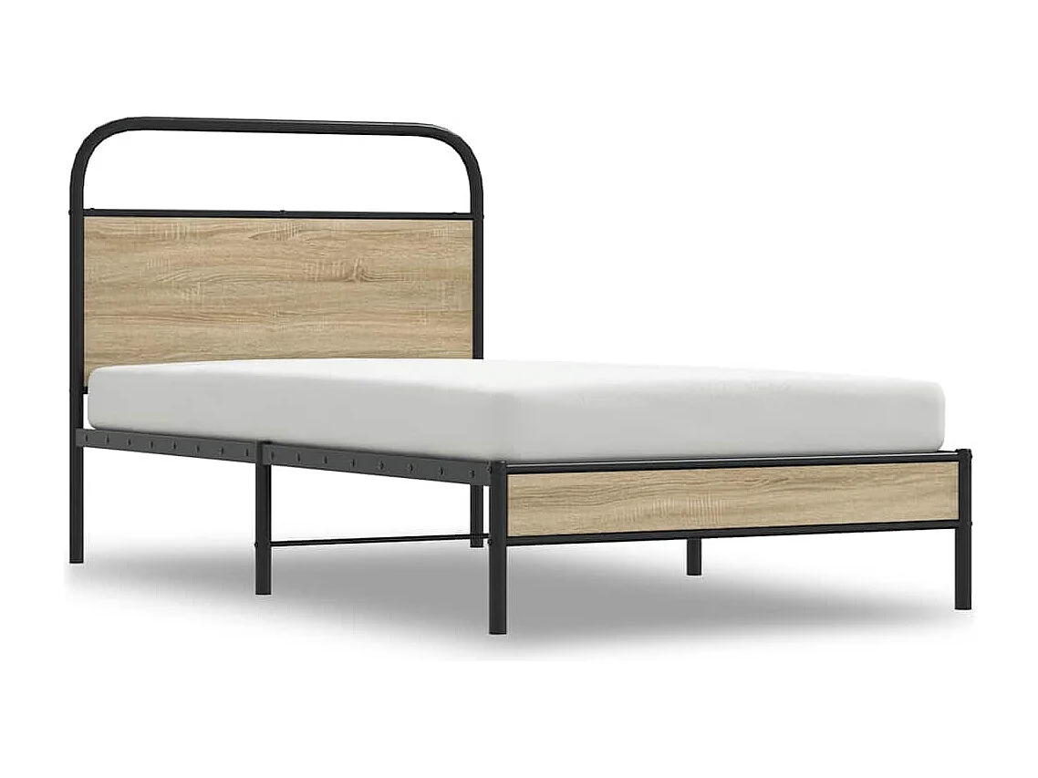 Cadre de lit sans matelas 90x190cm chêne fumé bois d'ingénierie