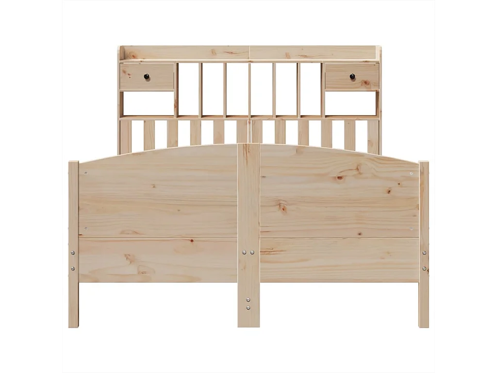 Cama con estantería sin colchón madera maciza de pino 160x200cm