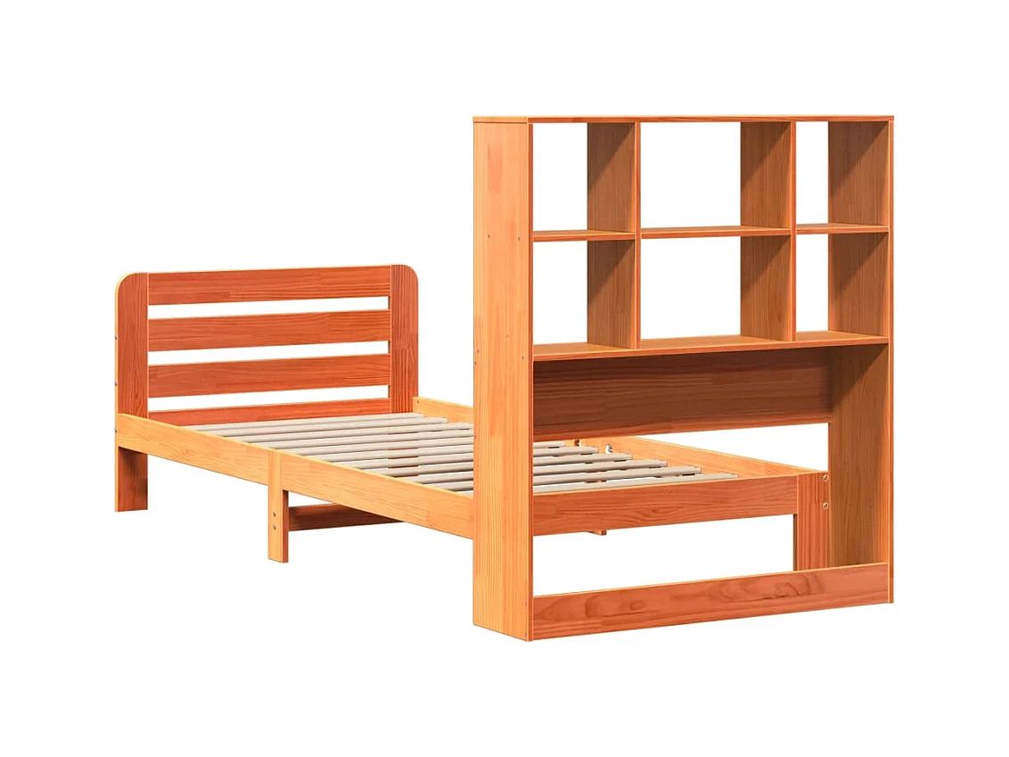 Estructura de cama sin colchón madera maciza marrón 90x190 cm