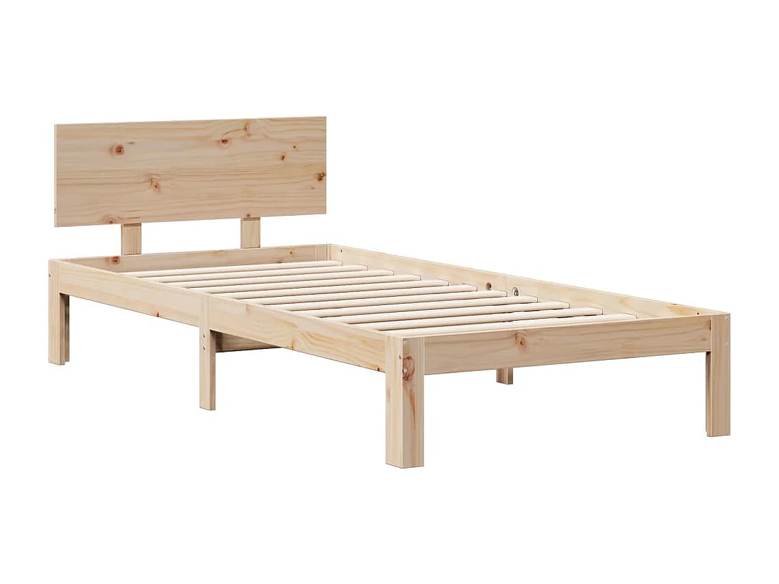 Cama con estantería sin colchón madera maciza de pino 100x200cm