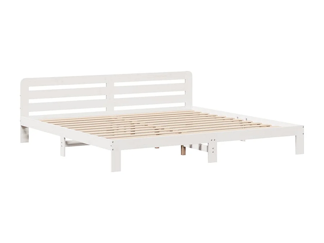 Estructura de cama sin colchón madera maciza blanca 200x200 cm