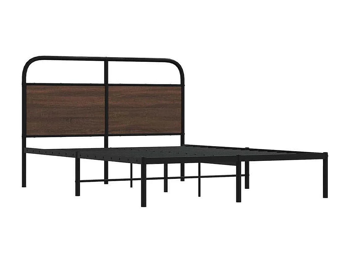 Cadre de lit sans matelas 140x190 cm chêne marron