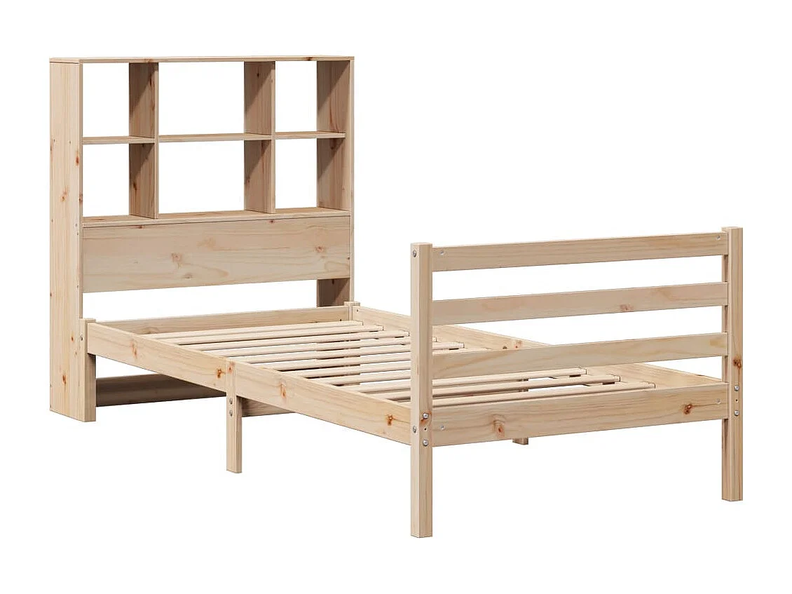 Cama com estante sem colchão 90x200 cm pinho maciço
