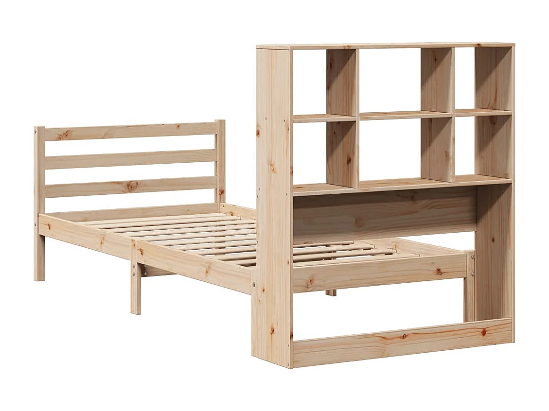 Cama com estante sem colchão 90x200 cm pinho maciço