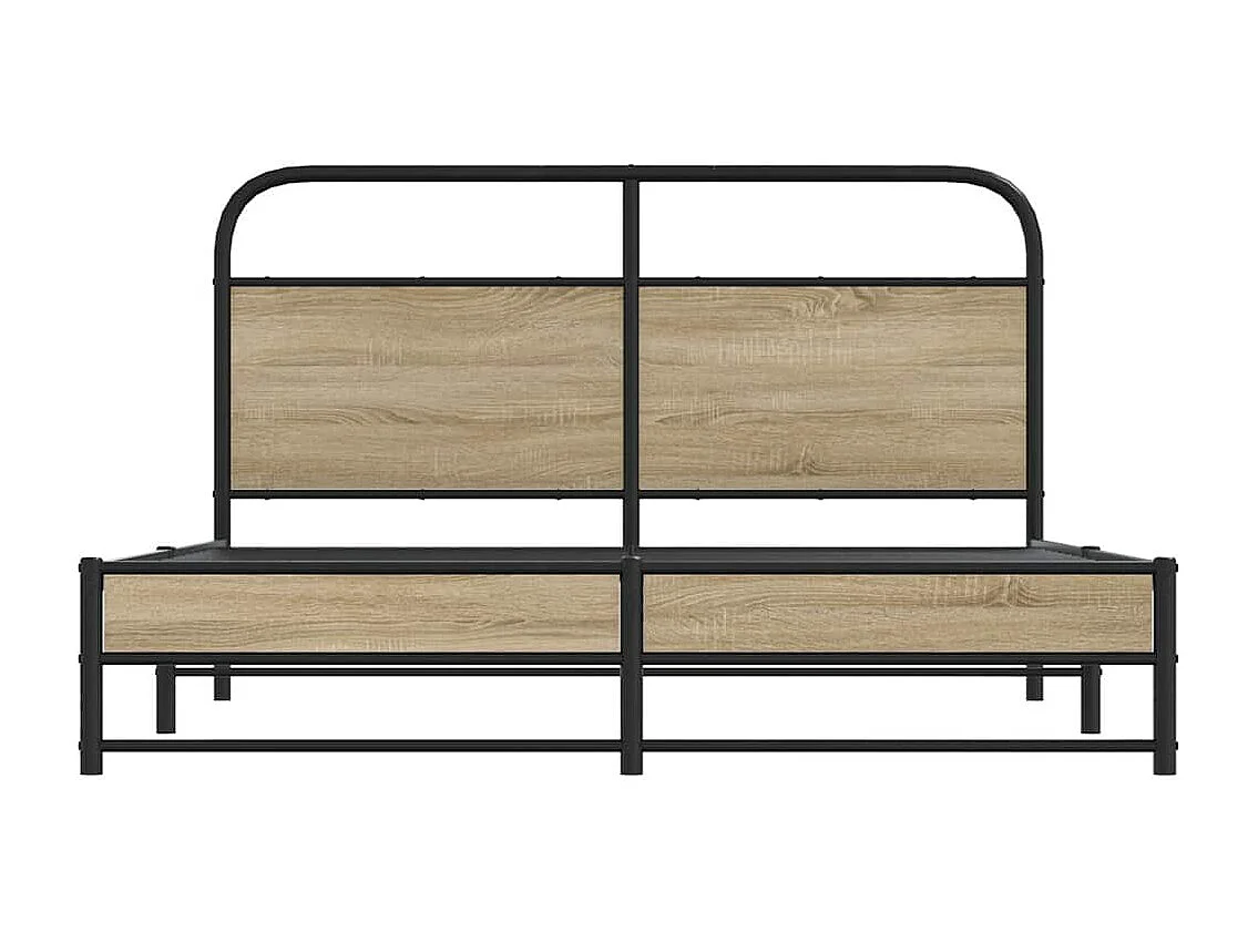 Estructura de cama sin colchón 150x200 cm madera roble ahumado