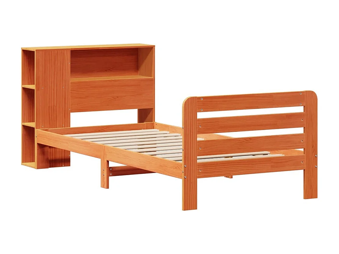 Estructura de cama sin colchón madera maciza marrón 75x190 cm