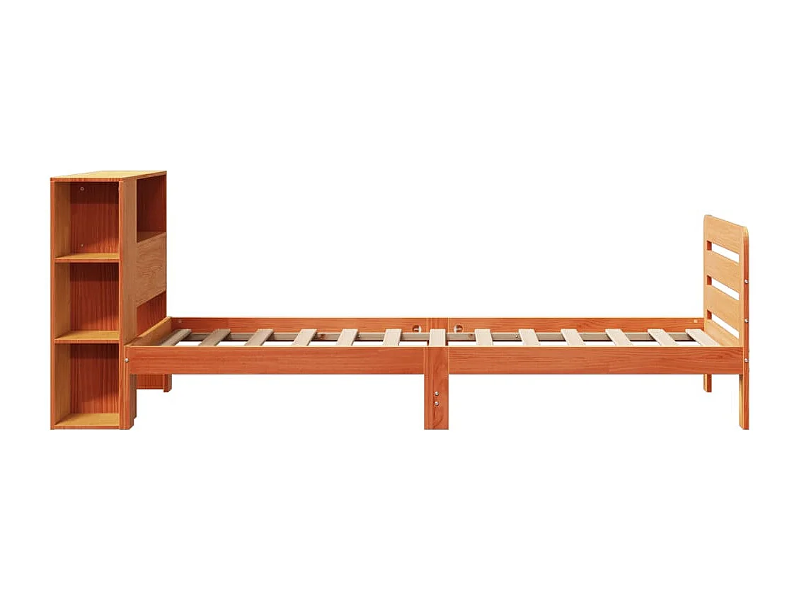 Estructura de cama sin colchón madera maciza marrón 75x190 cm