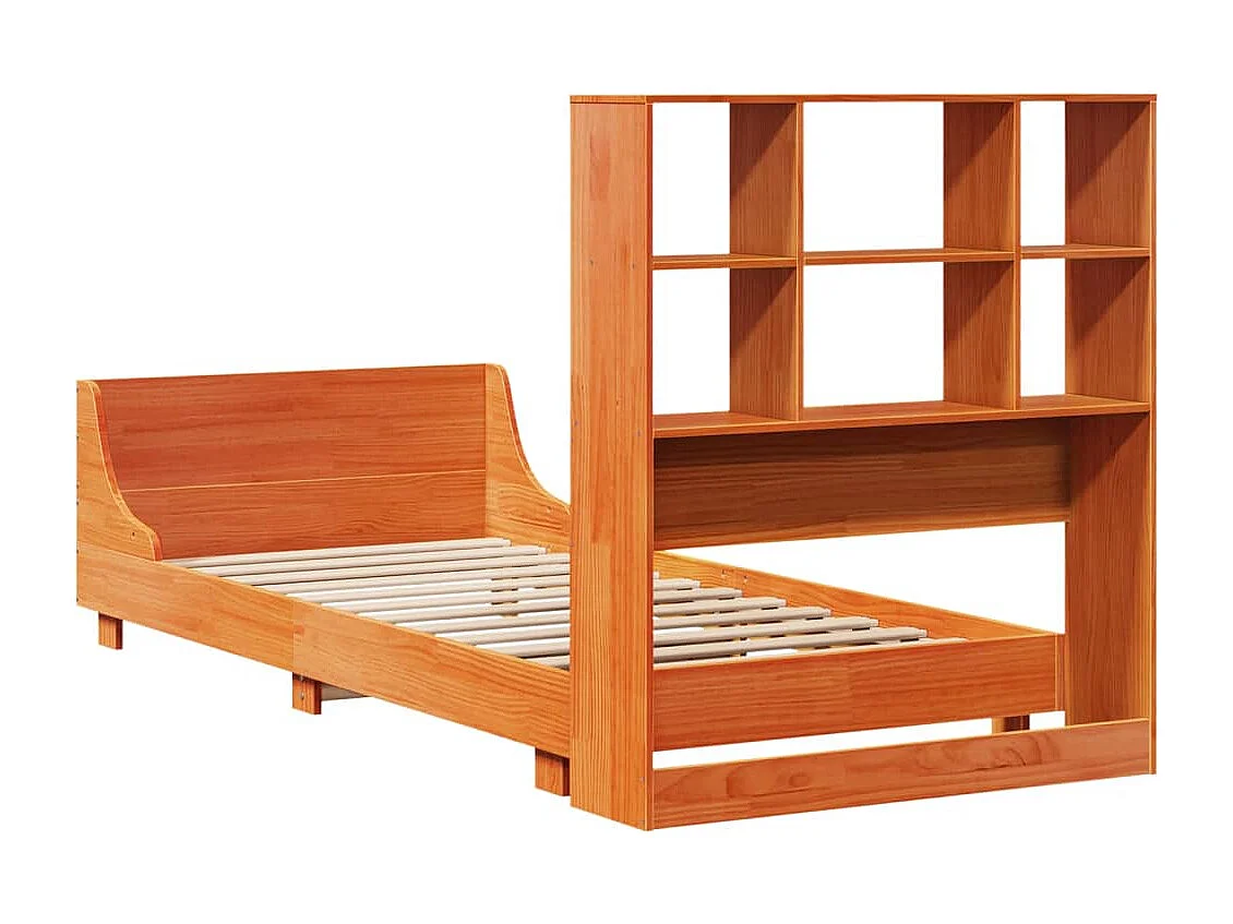 Cadre de lit sans matelas cire marron 90x200 cm bois pin massif