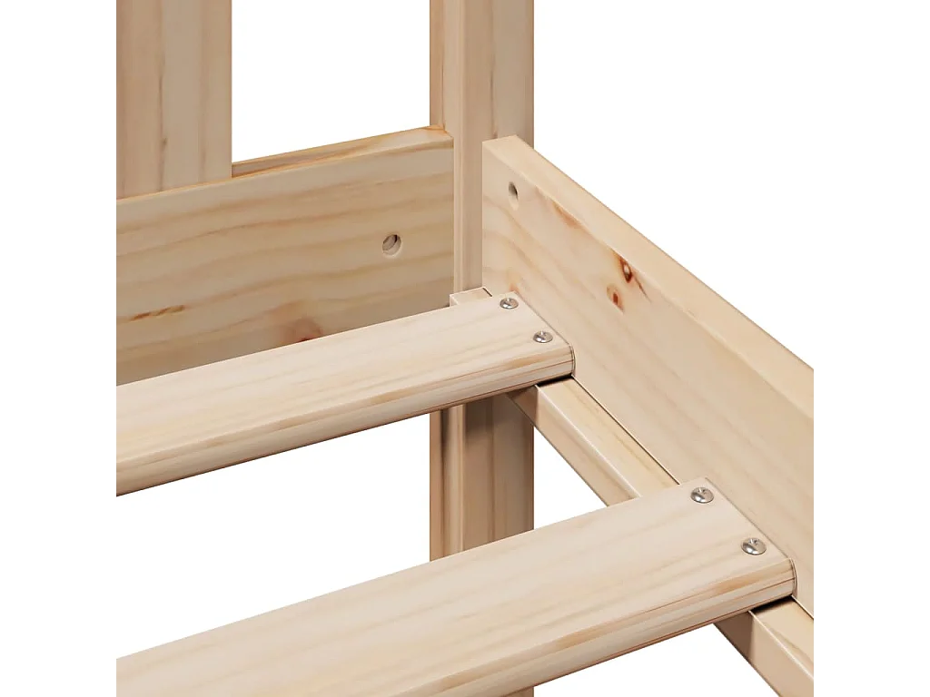 Lit bibliothèque sans matelas 180x200 cm bois massif de pin