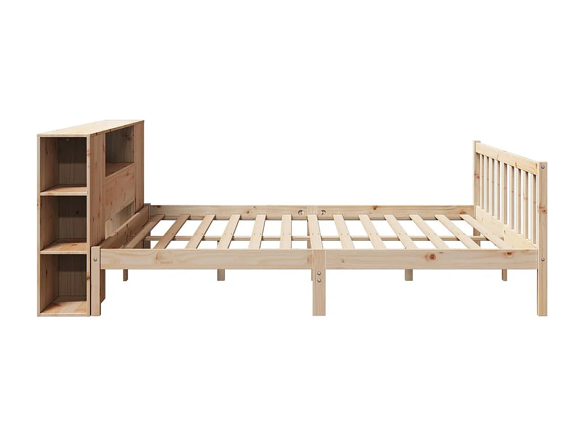 Cama con estantería sin colchón madera maciza de pino 180x200cm
