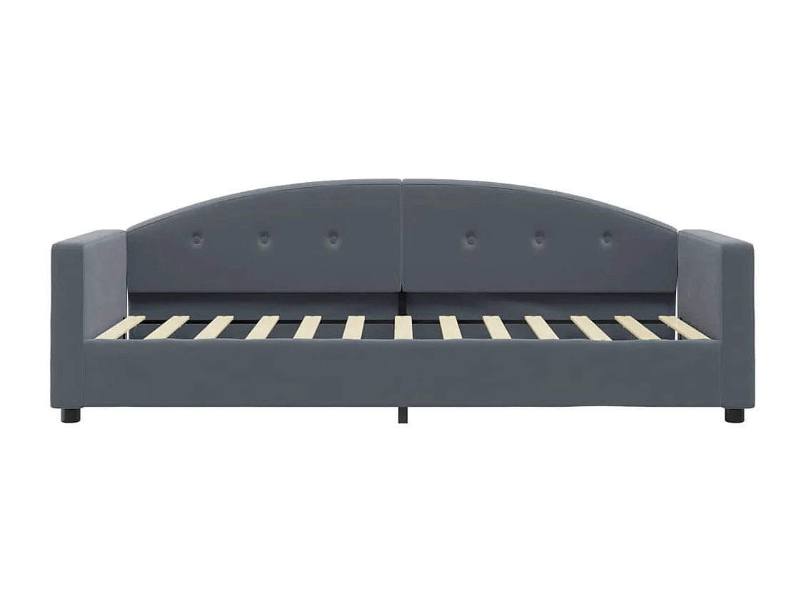 Sofá cama con colchón terciopelo gris oscuro 80x200 cm