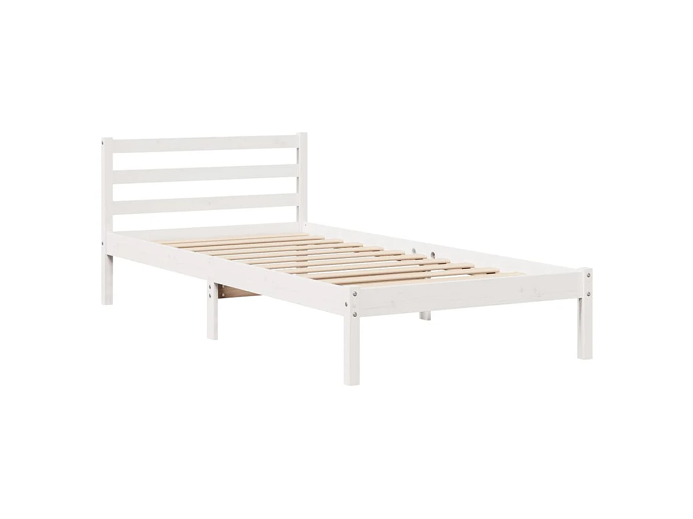 Cama com estante sem colchão 90x190 cm pinho maciço branco