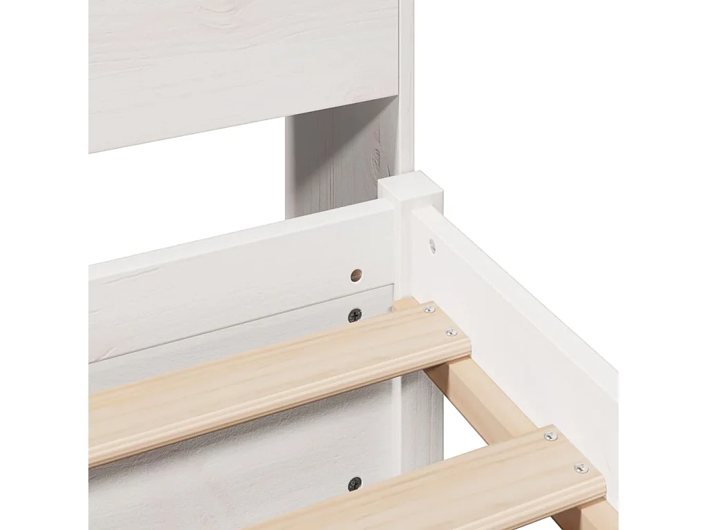 Cama com estante sem colchão 100x200 cm pinho maciço branco